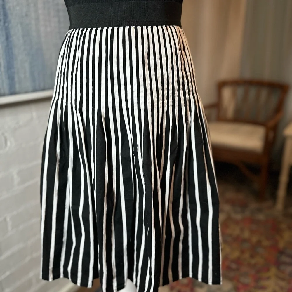 Amanda + Chelsea Black and White Striped Skirt
